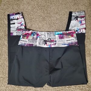 LA IMage Graphic Type Words Sheer Plus Size Womens Leggings 1XL  Great Pre-Owned